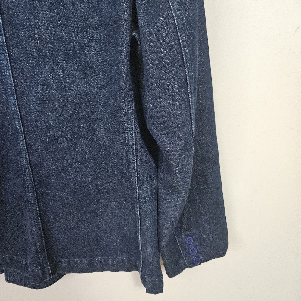 SOLD VTG 80s Ralph Lauren Blue Label Double Breasted Denim Blazer Jacket M - Picture 10 of 15